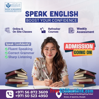 English Classes in Al Qasimia, Sharjah Join Now Call 0568723609